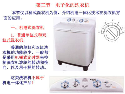 電子化的洗衣機 民用機電一體化產品的典型代表